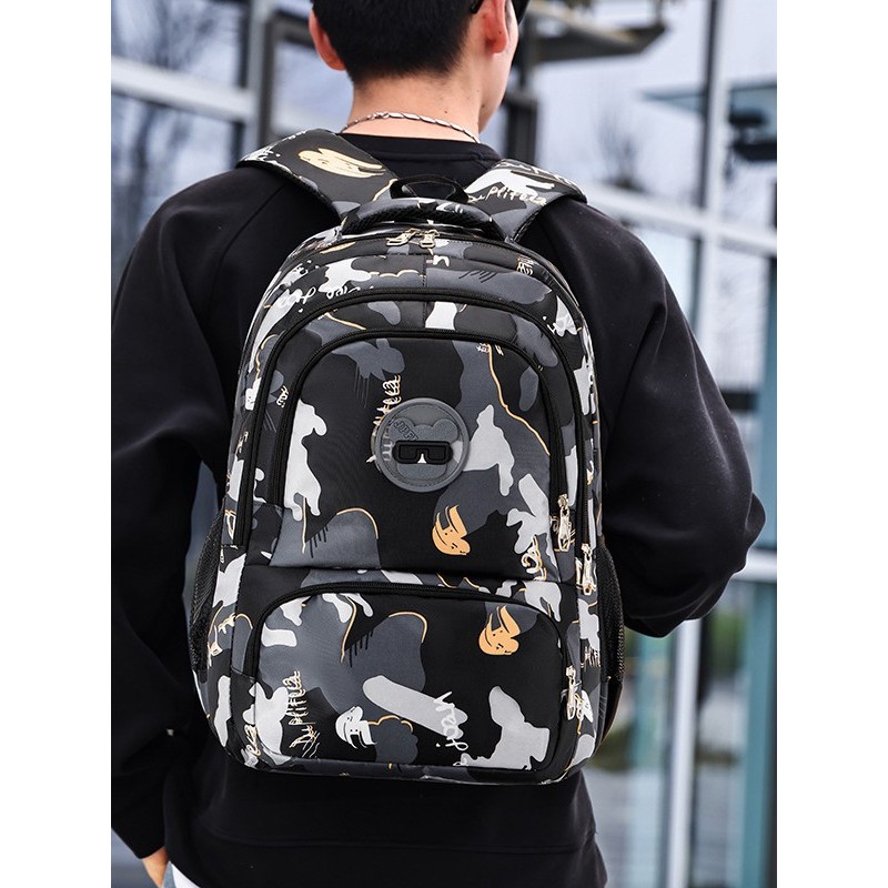 Ba lô dung tích lớn xuyên biên giới 2026 Túi đi học phong cách mới Nam nữ sinh viên đại học Ba lô đi bộ đường dài thể thao dung tích lớn