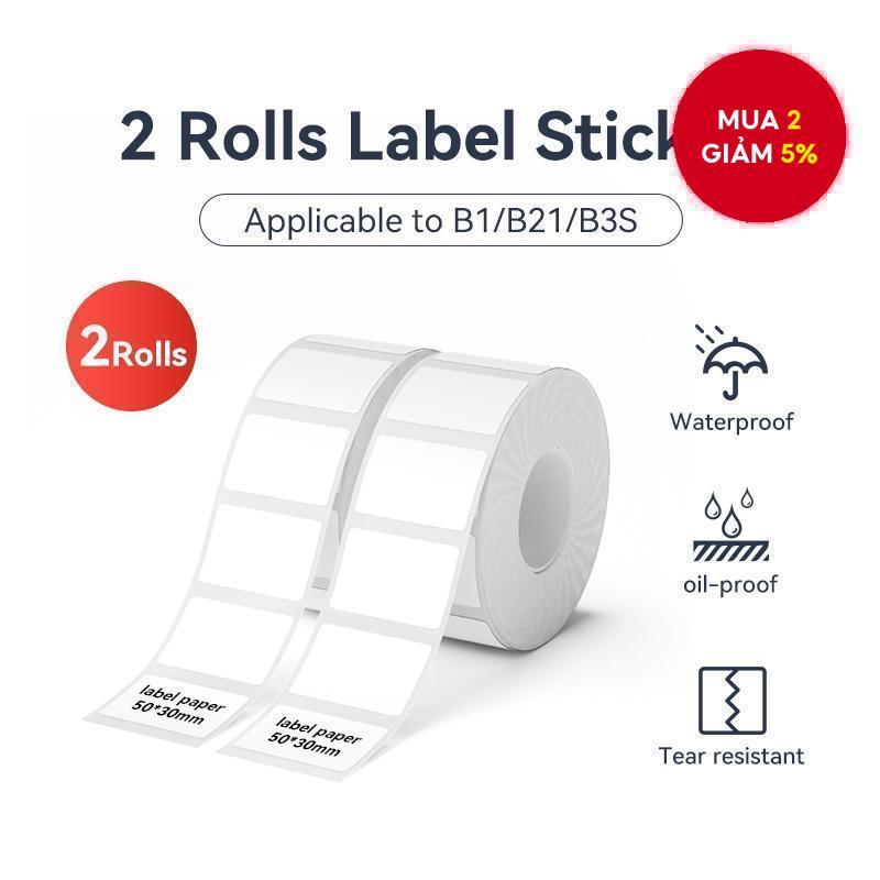 3 cuộn nhãn dán nhiệt – Tương thích với máy in B21/B1/B3S/B31/B21Pro, nhãn giá
