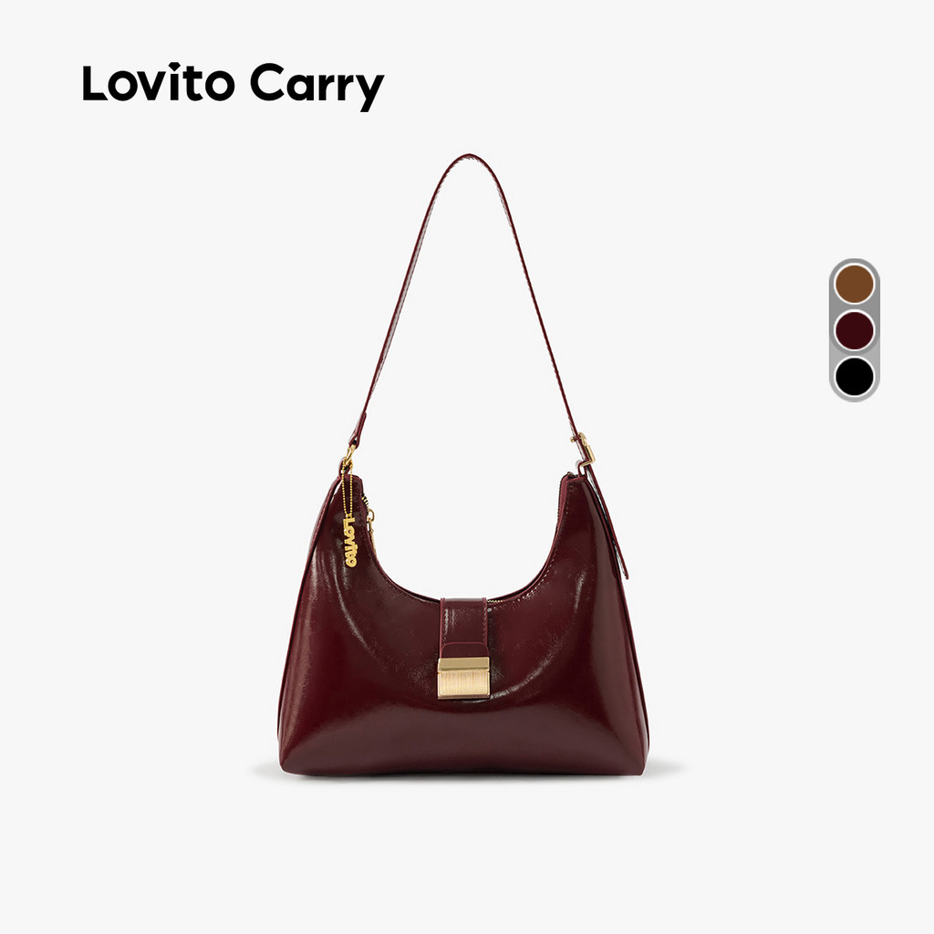 (Lovito Carry) Túi Đeo Vai Nhỏ Gài Khóa Đơn Giản Cho Nữ LR27E051