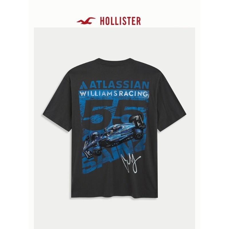 Mềm Cao Cấp 100% Cotton Đua Xe In Đồ Họa Áo Sơ Mi Thường Ngày Hollister Nam Plus Kích Thước Tay Ngắn