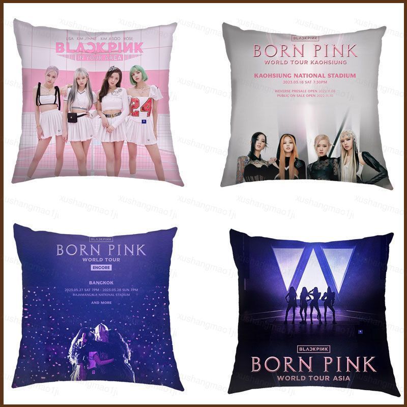XX1J Vỏ gối Blackpink không có gối Sofa phòng khách Vỏ gối Lisa Jisoo Jennie Rose 45x45cm XX1J