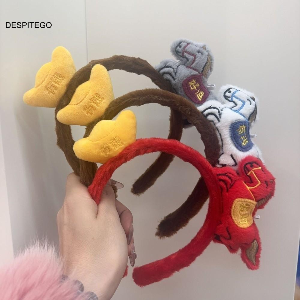 DESPITEGO Vòng Tóc Ngựa Phim Hoạt Hình, Bùa May Mắn Tinh Tế, Màu Đỏ Sang Trọng cho Năm Mới Trung Hoa