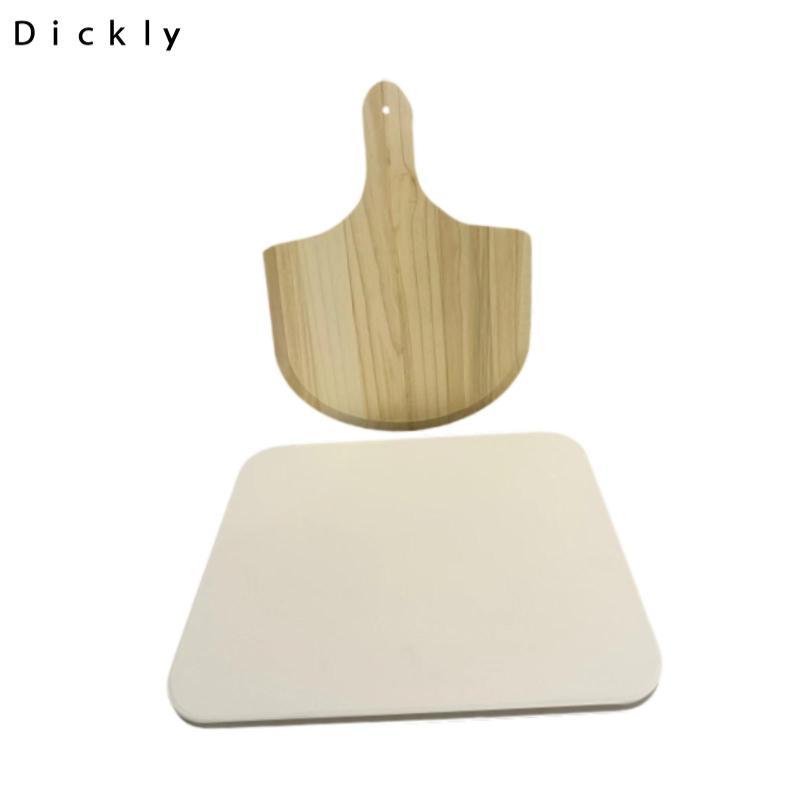 Cordierite Pizza Lưới Ban Mái Chèo Bằng Gỗ Giữ Nhiệt Pizza Bộ Hộp Đựng Lò Nướng Bánh Mì Làm