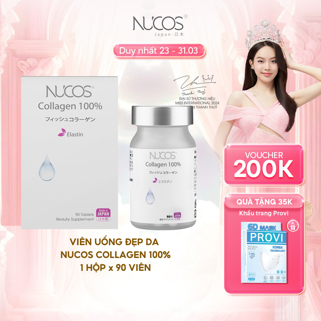 [Date 2/2027] TPBVSK Viên Uống Nucos Collagen 100% Hỗ Trợ Săn Chắc Da Chống Lão Hóa Hộp 90 viên