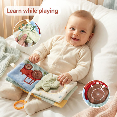 Bé Sơ Sinh Cotton Mềm Vải Sách Động Vật Dễ Thương Chủ Đề Cừu Bé Montessori Sách Chuyển Động Tay Tinh Tế Đồ Chơi Cảm Giác
