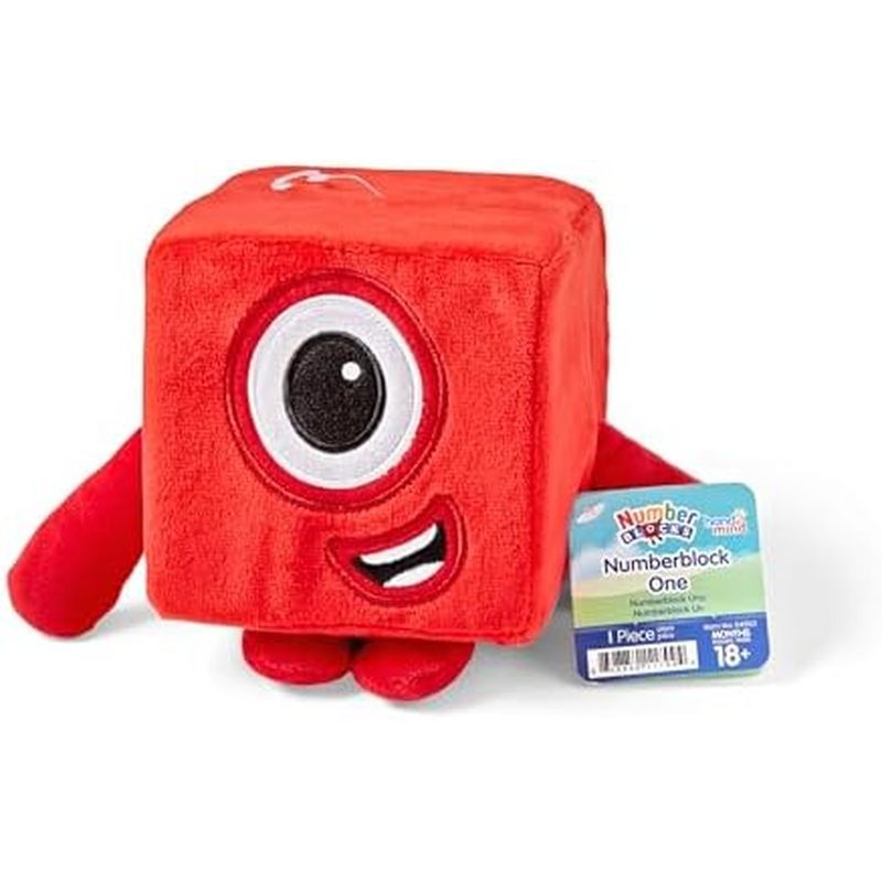 Hand2mind Numberblocks One Plush, Đồ chơi hình sang trọng, Số dành cho trẻ mới biết đi, Đồ chơi học 