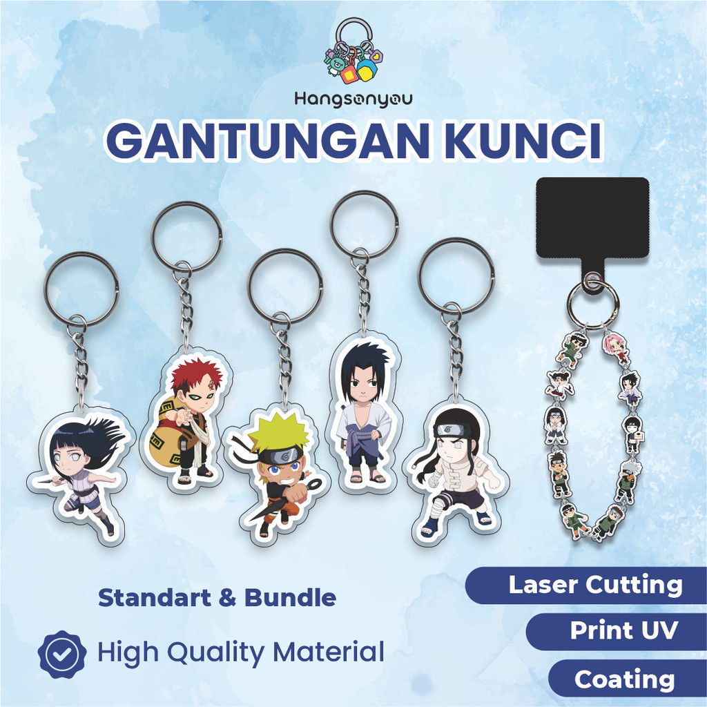 Keychain Akrilik Naruto Shippuden – Keychain Anime Otaku - Gantungan Kunci Akrilik Anime Naruto Ship