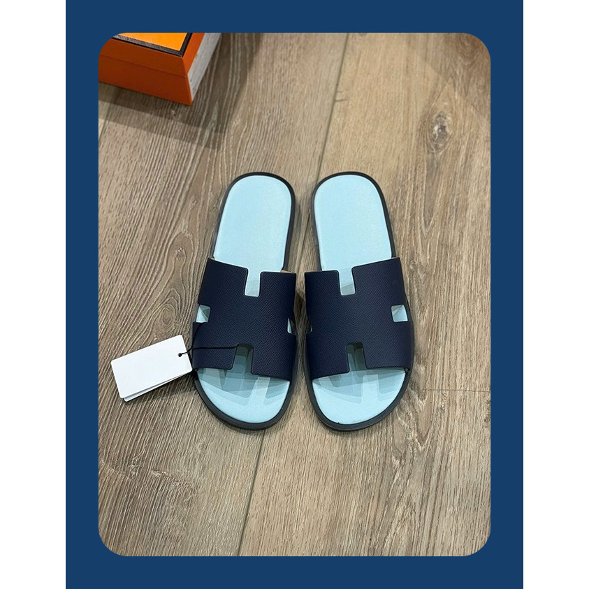 Dép HM Xanh_Xanh Navy ,Dép Her.mec Xanh Ngọc Bản Cao Cấp Full Box + Full Phụ Kiện - Tấn Phát Fashion