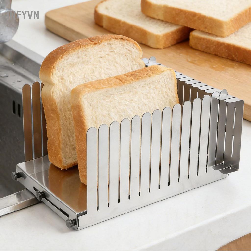 Jnfyvn Jnfyvn Hướng Dẫn Cắt Lát Bánh Mì Thép không gỉ Tự Chế Ổ Bánh mì nướng Công cụ phụ trợ cho Bánh mì tròn Nhà bếp nướng thương mại