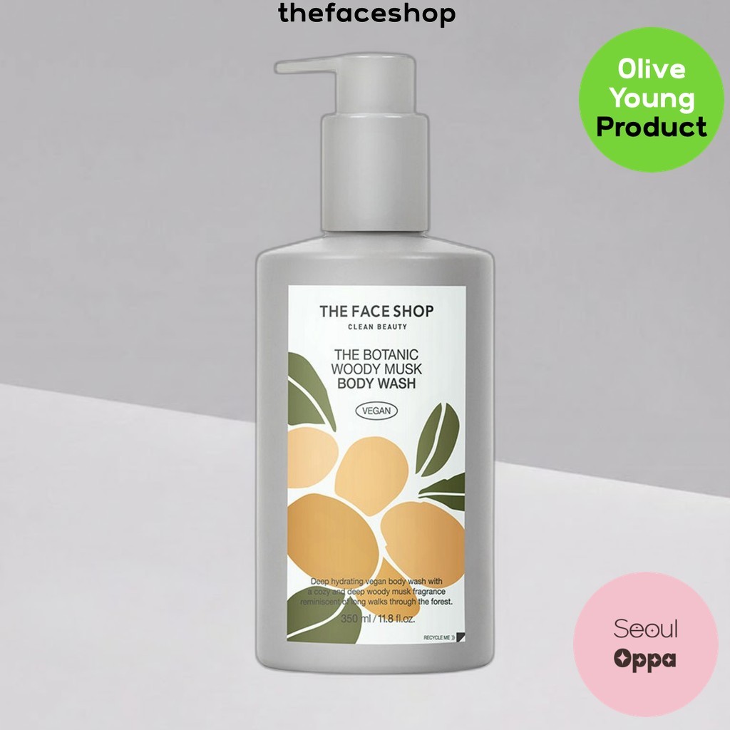 [thefaceshop] Sữa tắm toàn thân The Botanic Woody Musk, 350ml, 1 chiếc / Sữa tắm Hàn Quốc / Hương th