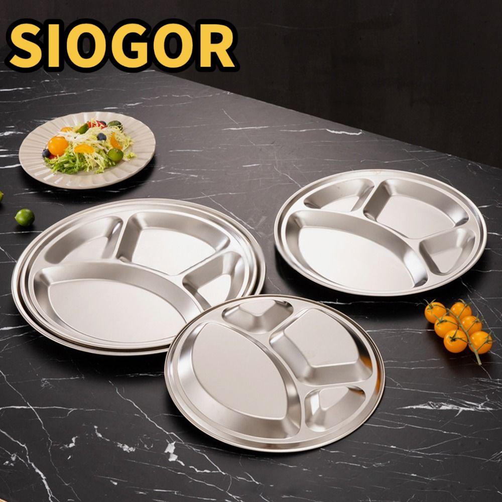 SIOGOR 1 Khay Phục Vụ Thực Phẩm, Đĩa Khay Cửa Hàng Thức Ăn Nhanh Chia 4 Ngăn, Bền 26 / 28 / 30 / 32 