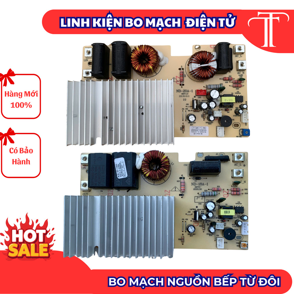Bo mạch bếp từ ND-18A-1 & Bo mạch bếp từ ND-20A-1. Thay thế cho bếp SUNHOUSEE-KAFFF-ARBERR...