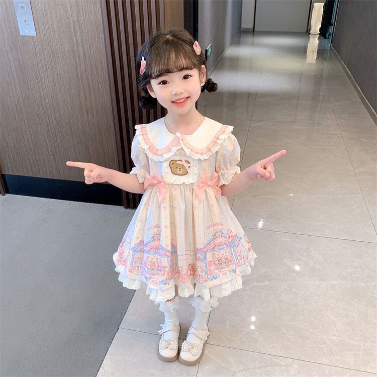 Đầm Công Chúa Gothic Bé Gái Bán Chạy Thời Trang Trẻ Em lolita Công Chúa Nhỏ Tay Ngắn lolita Đầm