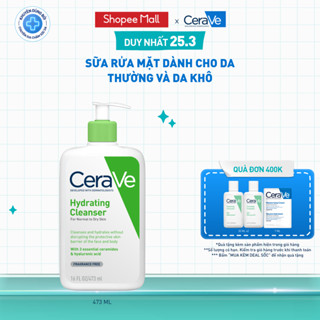 Sữa rửa mặt giúp làm sạch sâu dành cho da thường và da khô Cerave Hydrating Cleanser 473ML