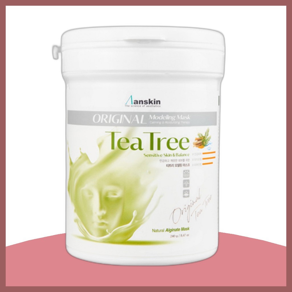 [anskin] Mặt nạ mô hình cây trà nguyên bản, 240g, 1 mặt nạ mô hình Hàn Quốc / Chiết xuất cây trà của