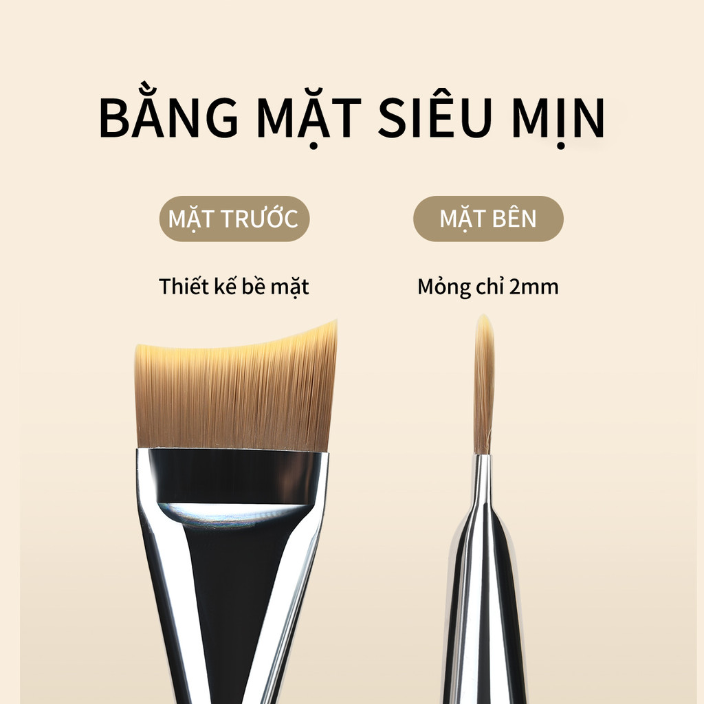 MSQ Fishtail Foundation Brush Không có bột Slant Head Foundation Brush Ultra Thin Flat Head Foundati