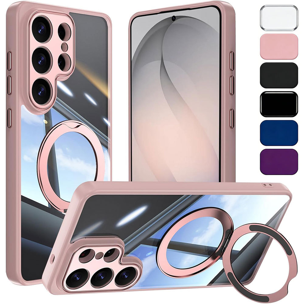Từ tính trong suốt 360° Giá đỡ vòng xoay, Vỏ chống sốc bảo vệ toàn bộ Camera cho Samsung S26 Ultra, 
