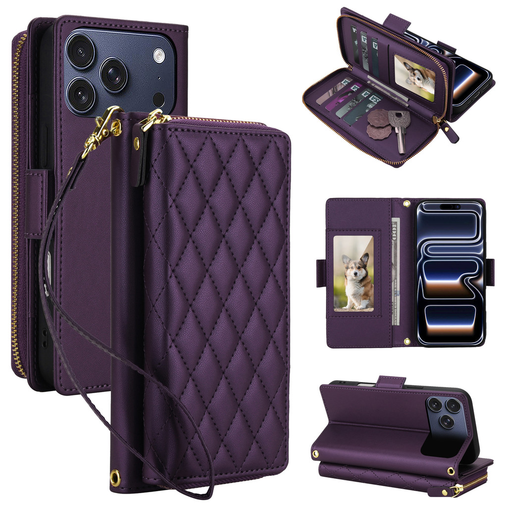 Khe Cắm Thẻ Dành Cho iPhone15 Pro Max Có Dây Đeo Dây Lật Có Thẻ Đựng Ví Túi Dành Cho iPhone 16 Pro M