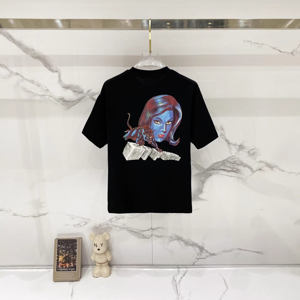 TOTI Off-White Summer Beast Woman Print Round Neck Short Sleeve T T-shirt for Men and Women