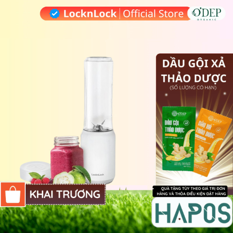 Máy xay sinh tố mini 280ml 150W Blender Locknlock  Chính hãng EJM433WHT - HAPOS HOF