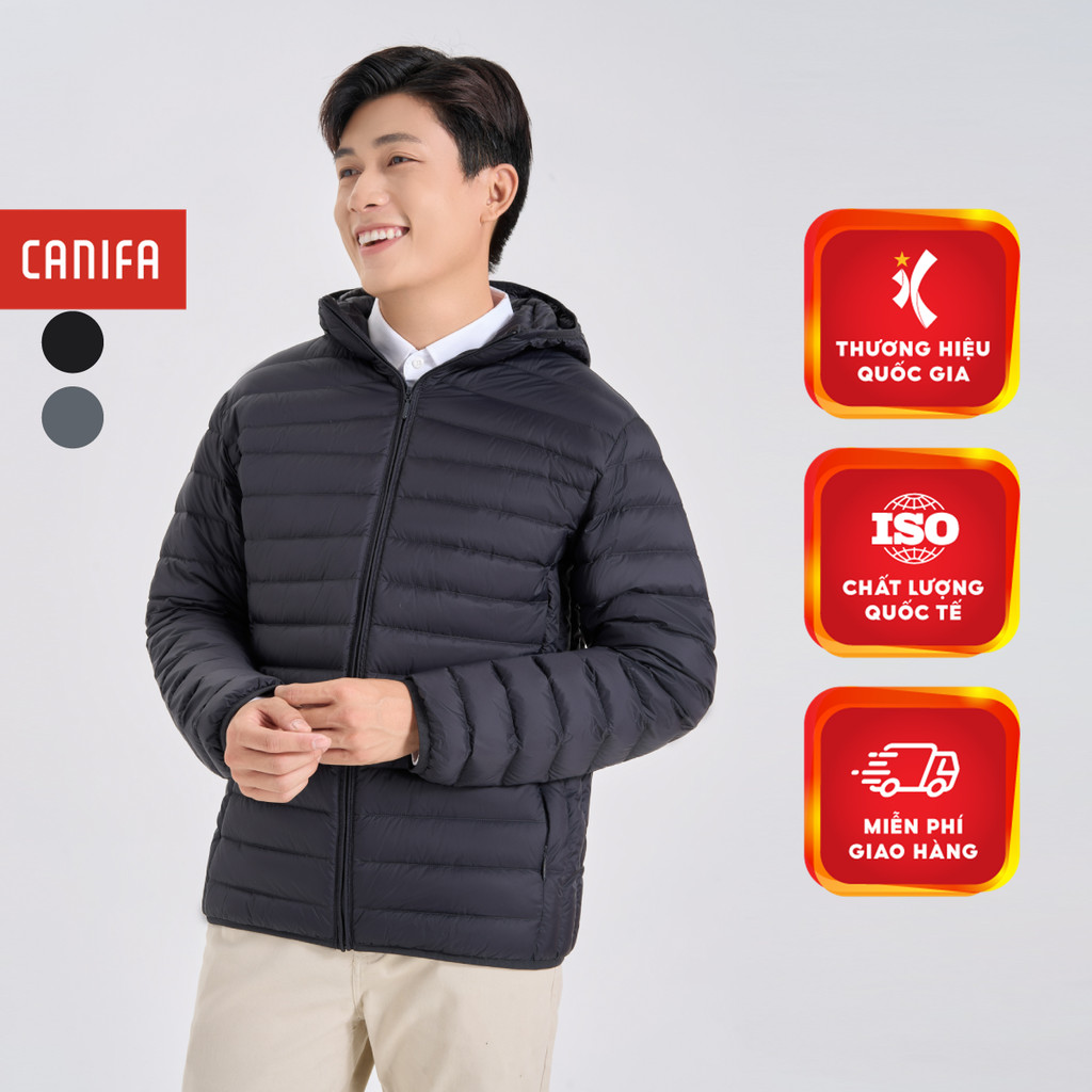 Áo khoác lông vũ nam CANIFA có mũ 8OT24W032