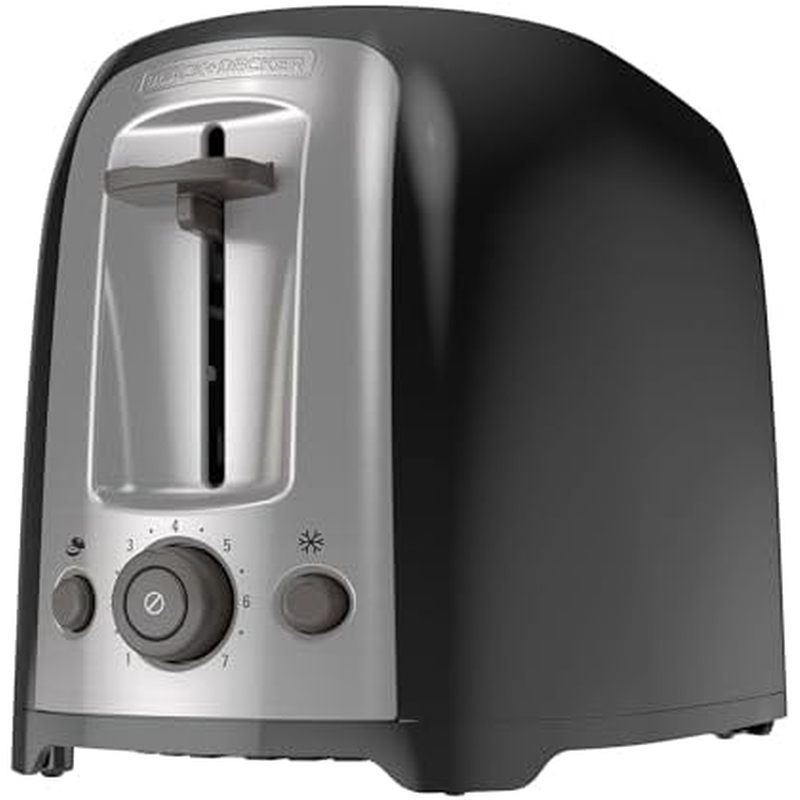 Máy nướng bánh mì 2 mảnh BLACK + DECKER, TR1278BD, Khe cắm cực rộng, Cài đặt 7 bóng râm, 850 Watts, 