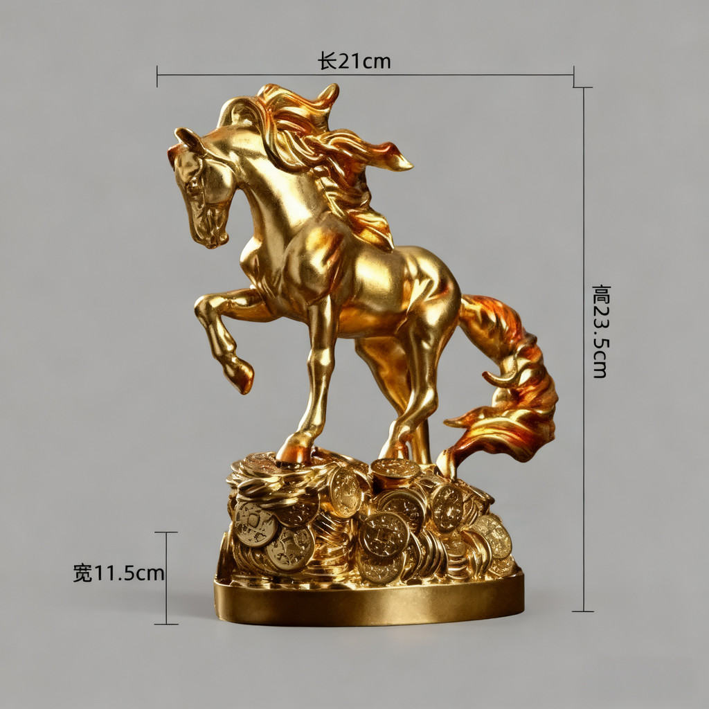 tượng ngựa vàng trang trí phòng trang trí phòng ngủ đồ trang trí bàn làm việc đồ trang trí phòng ngủ