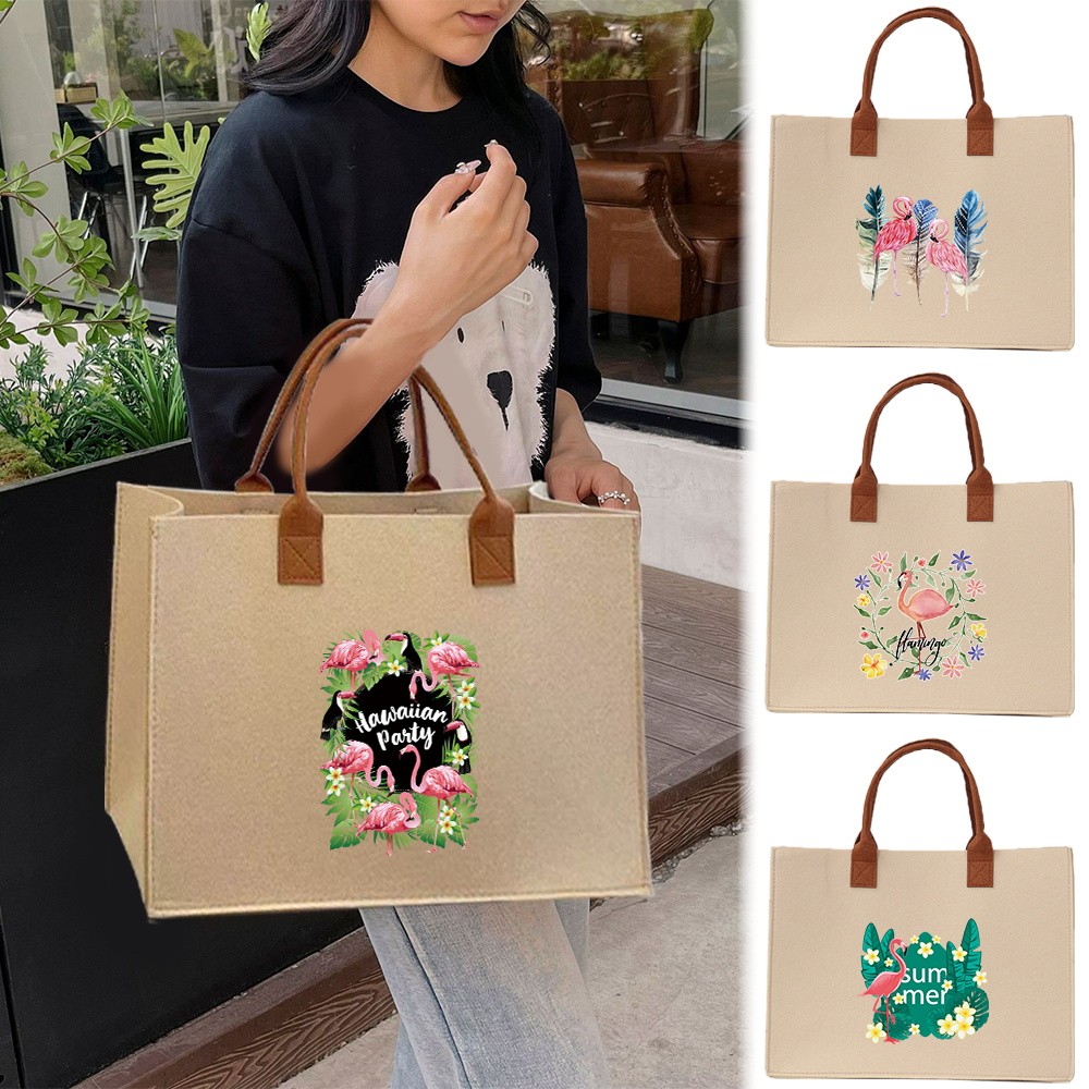[LOWEST PRICE]  Gift Bag Flamingo Print- Eco Bag for All Beg Eco untuk Semua Beg Hadiah Felt