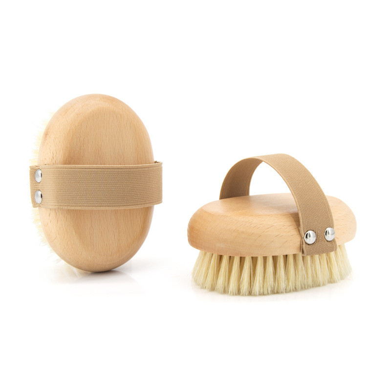Meimu Dry Brush Body Brush Pig Sideburn Hair Stovepipe Body Fat Skin Brush Bàn chải công dụng kép Bà