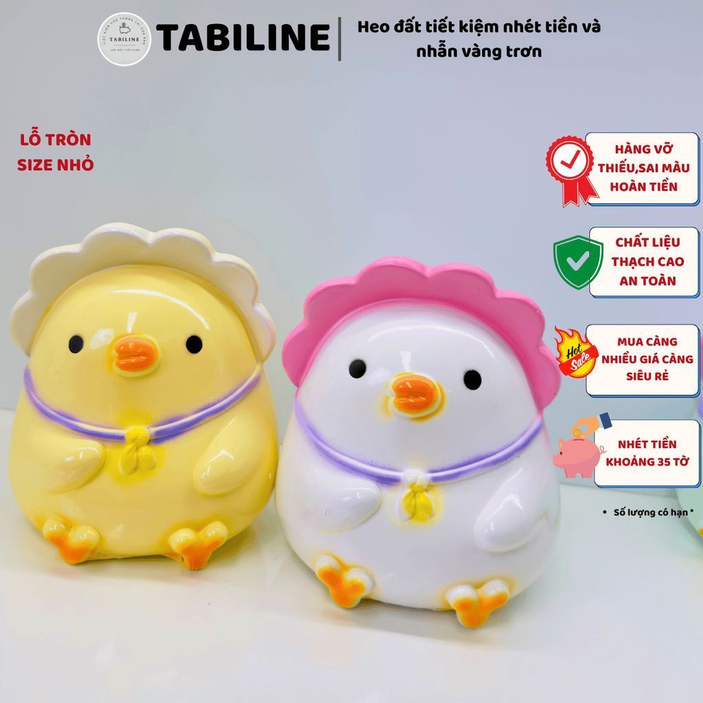 Heo đất ống tiết kiệm tiền lỗ tròn gà đội mũ yêu thương cute xinh LD79 - TABILINE