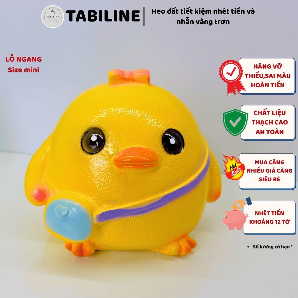 Heo đất ống tiết kiệm tiền lỗ ngang gà con mini xinh cute đáng yêu LD54 - TABILINE