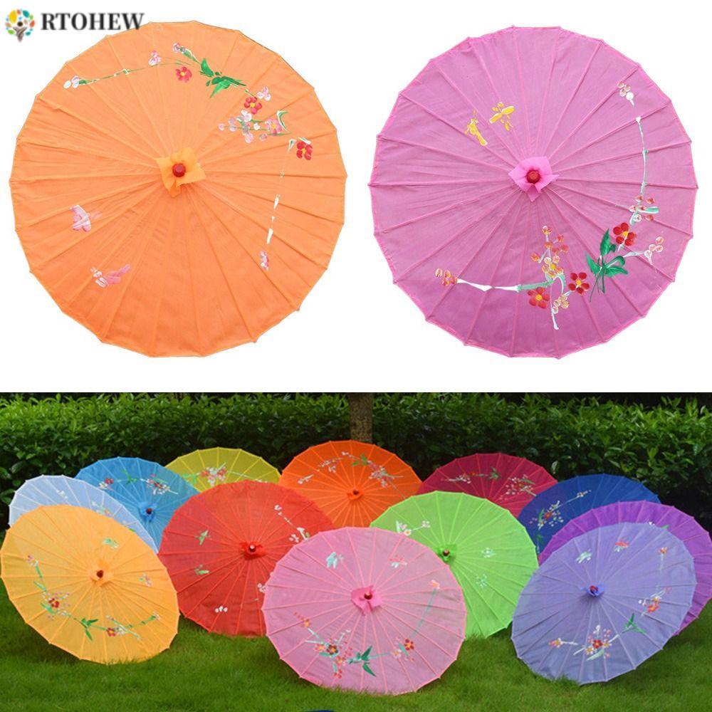 Ô nghệ thuật Trung Quốc RTOHEW, Ô giấy dầu truyền thống lụa Trung Quốc, Nhẹ di động Khung tre thủ cô