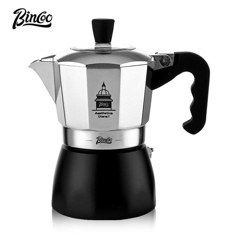 BINCOO Moka Pot Máy Cà Phê Mini Nồi Cà Phê Ý Bộ Bình Kín Van Đôi 2 Người