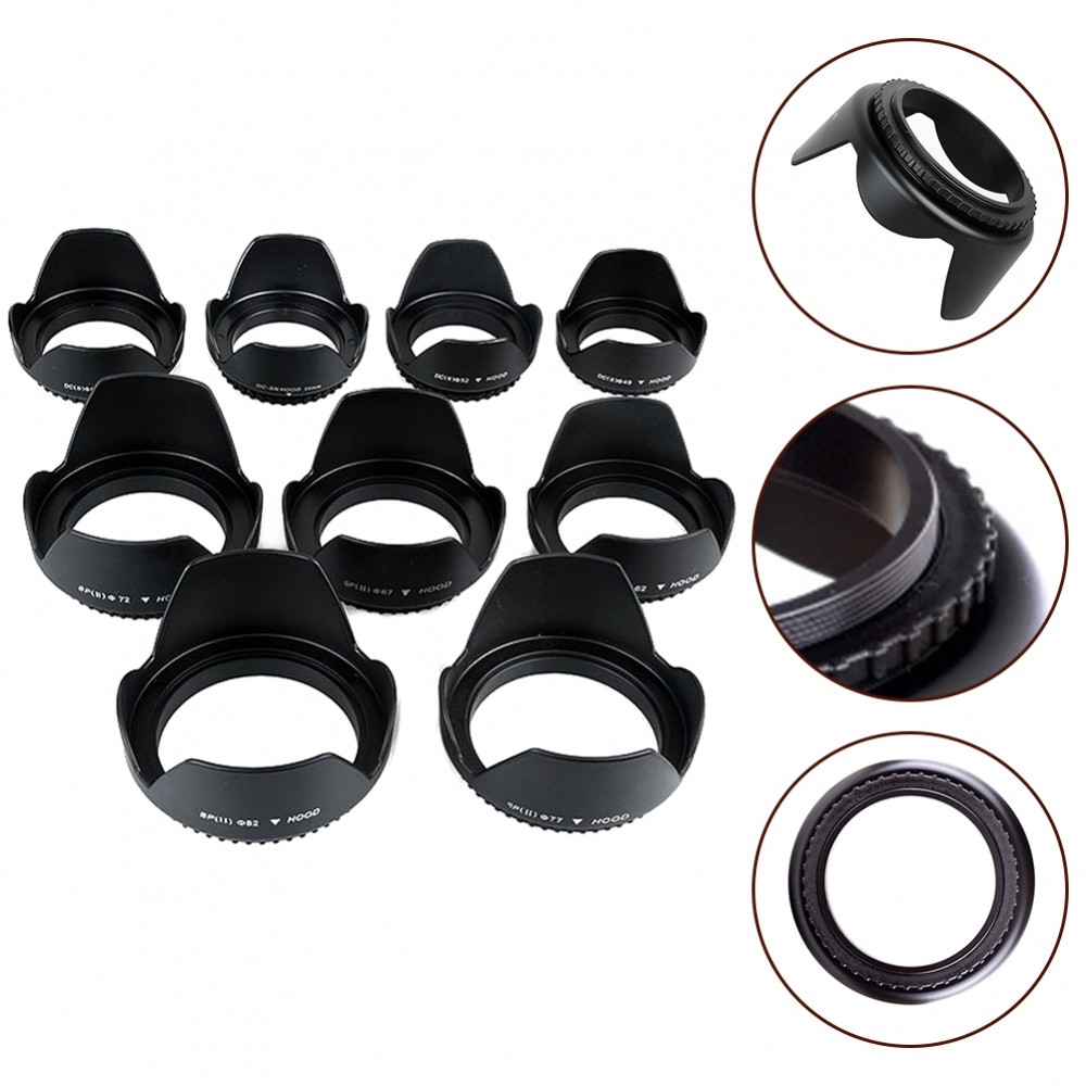 Flare Lens Hood Đặc điểm kỹ thuật Adapters Tính năng Lens Hoods Thêm vào Lens Iris