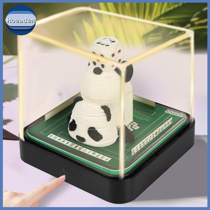 Hoeaden 2026 Lịch Để Bàn Có Đèn LED Mahjong King 3D Lịch Xé Khắc Giấy Nghệ Thuật Memo Pad Notepad Qu