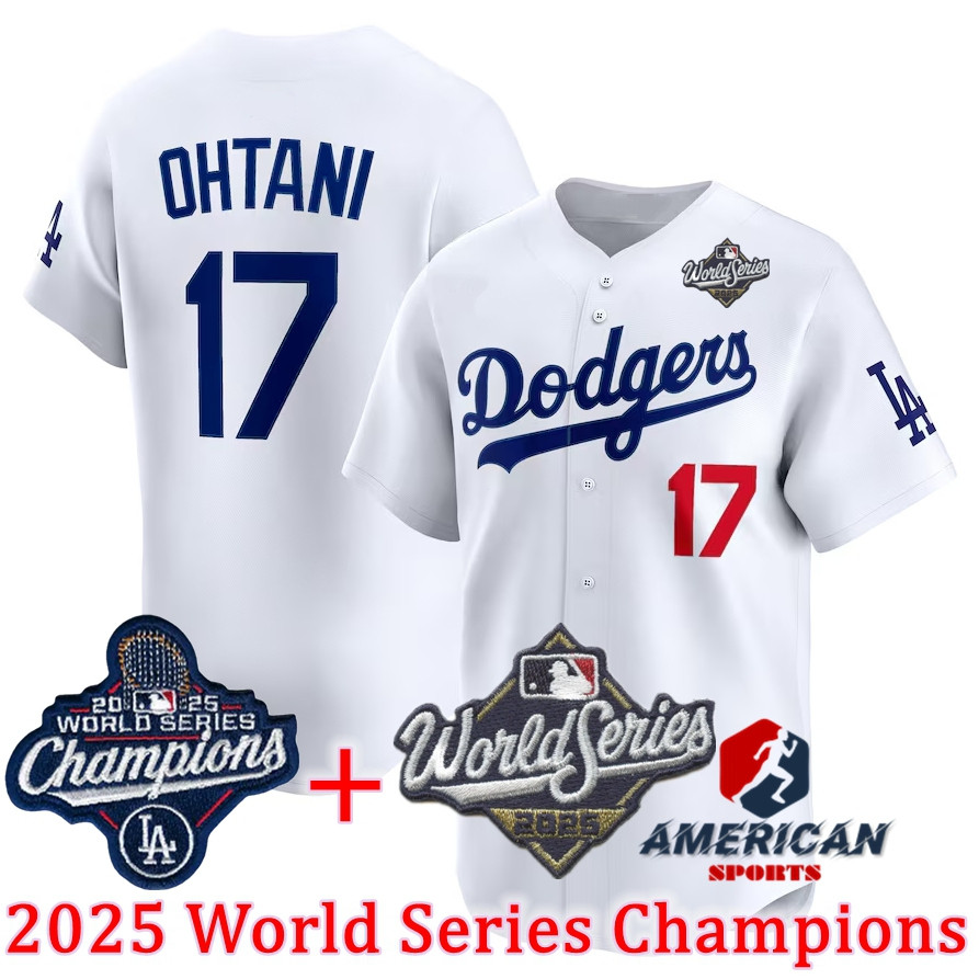 Áo bóng chày nam MLB 2025 World Series Champions Jersey Los Angeles Dodgers Shohei Ohtani Blue