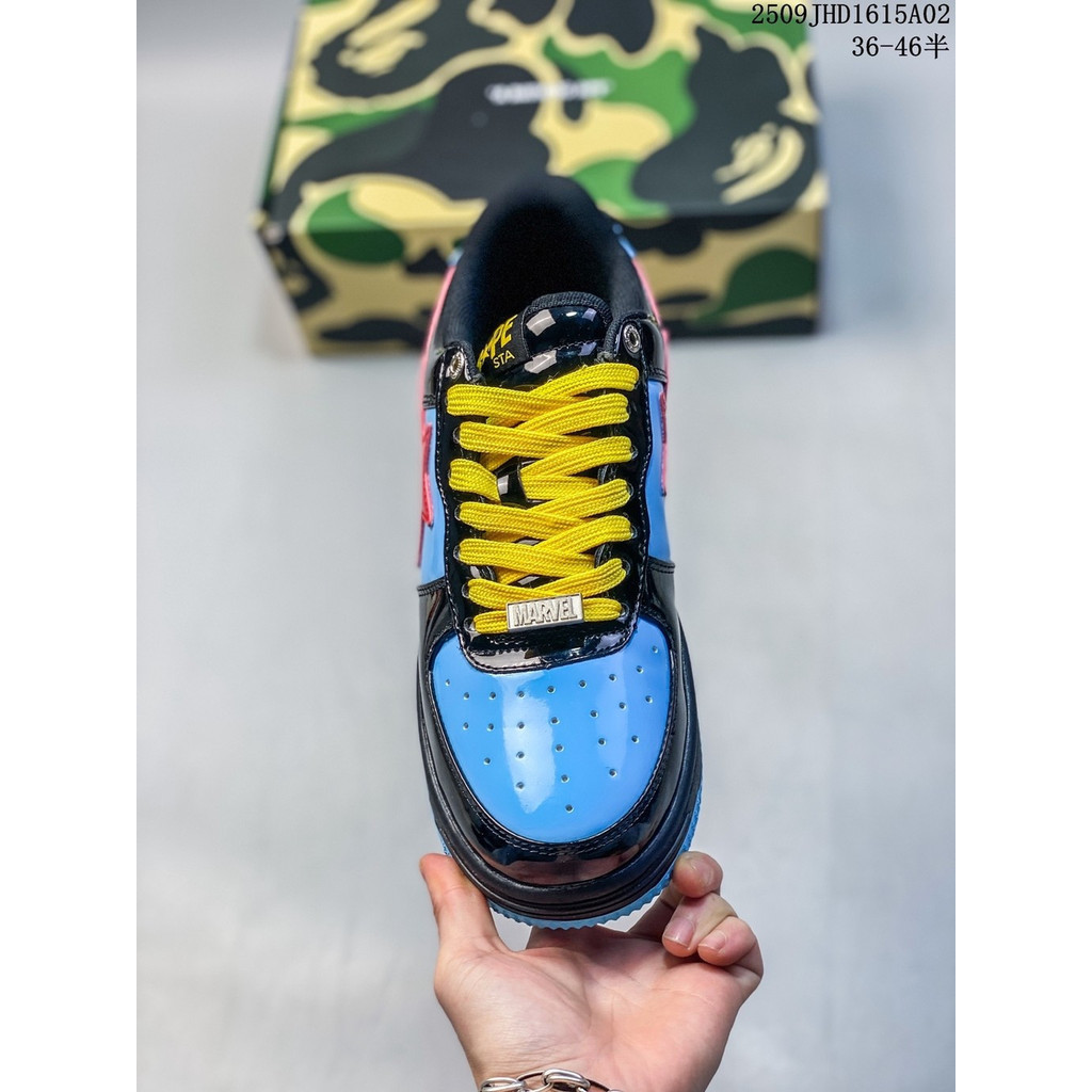 ODDA 100% Cotton Tắm Ape (BAPE) BAPE STA Lightning Star Giày thể thao cổ thấp Giày trượt ván Unisex 