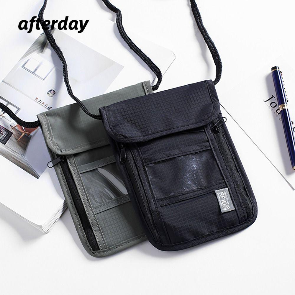 AFTERDAY568 Túi ID hộ chiếu RFID, Túi đựng tài liệu chống nước đa chức năng, Hộp đựng thẻ tín dụng I