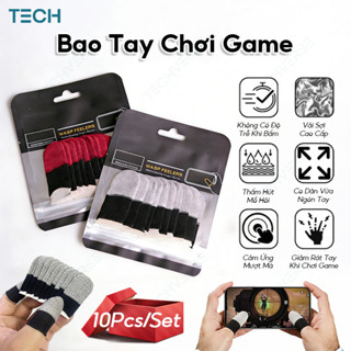 10Pcs Bao Cao Su Ngón Tay Chơi Game Chống Mồ Hôi Chống Trượt Siêu Nhạy Màu Kép Dành Cho Điện Thoại