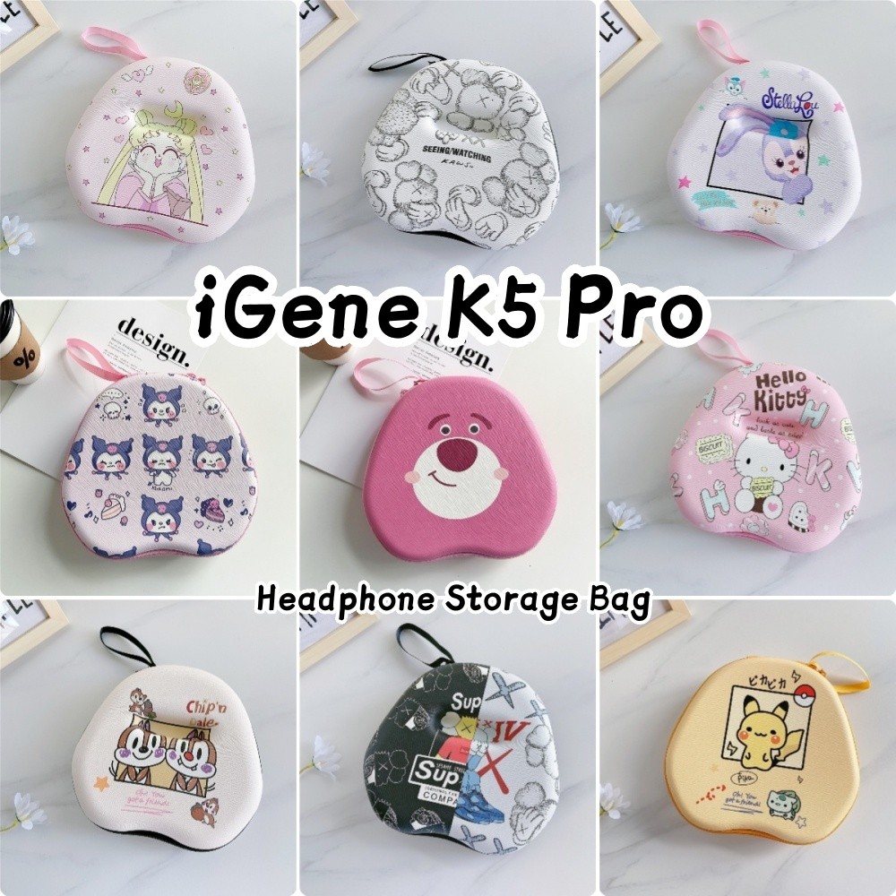 [imamura] Dành cho hộp đựng tai nghe iGene K5 Pro Phim hoạt hình đổi mới Dòng tai nghe Túi lưu trữ H
