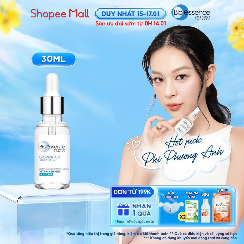 Tinh chất serum dưỡng ẩm & phục hồi chuyên sâu cho da Bio-essence Bio gel Vitamin B5 Cica-4 30ml
