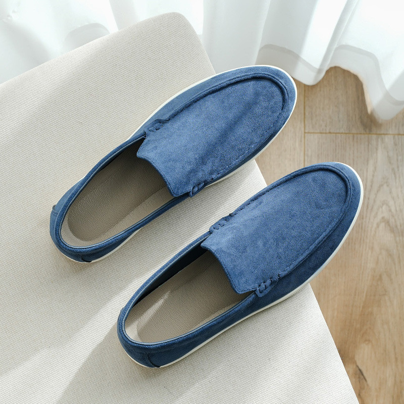 Slip-On Da Lộn Loafers Cover-On Loafers Giày Peas Thời Trang Nam QTB4