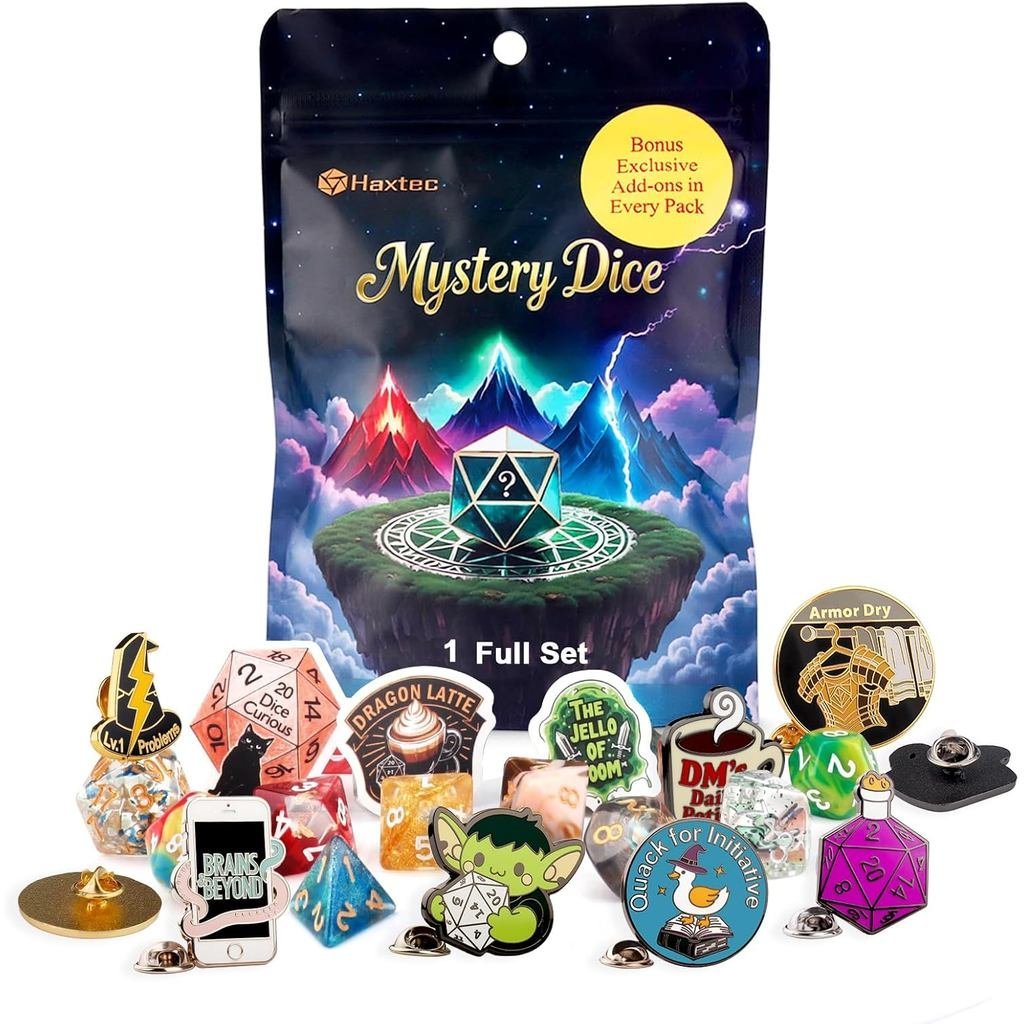Bộ xúc xắc bí ẩn Haxtec Xúc xắc DND Phạm vi rộng của các mẫu xúc xắc chơi game đa chiều cho bàn & nh
