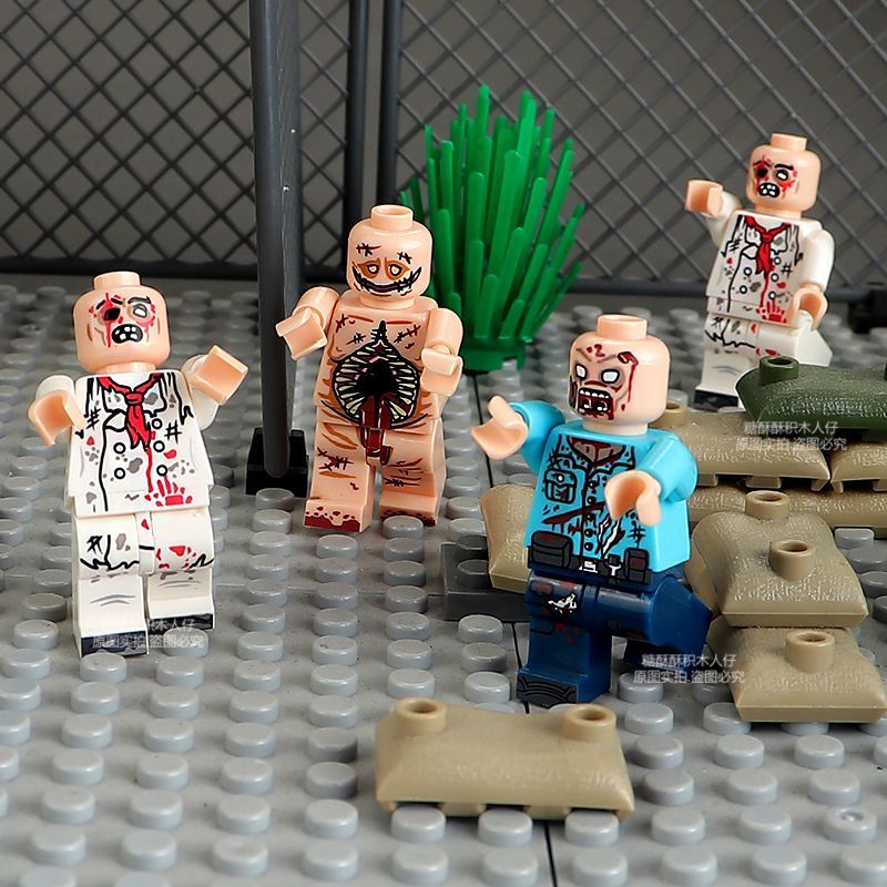 2025 Sản Phẩm Mới Tương Thích Lego Khối Xây Dựng Cảnh Quân Sự Thế Chiến II Minifigure Resident Evil 