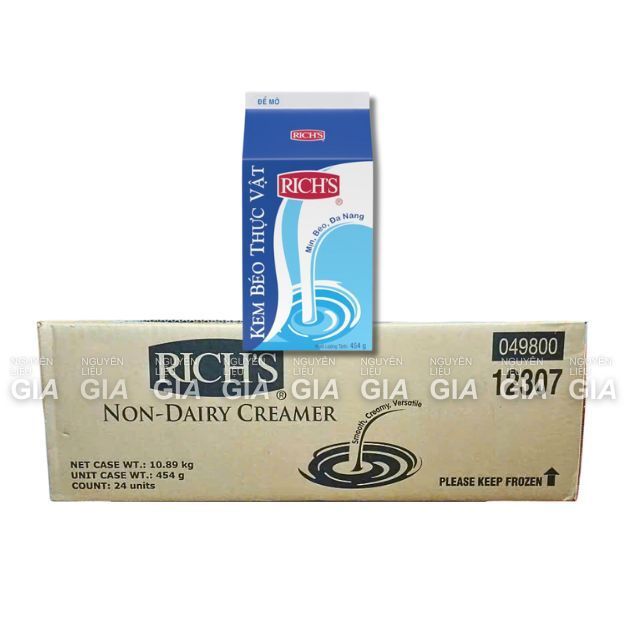 [HỎA TỐC] [THÙNG 24 HỘP] Kem béo thực vật Rich's hộp 454g - kem béo rich lùn, kem béo icehot