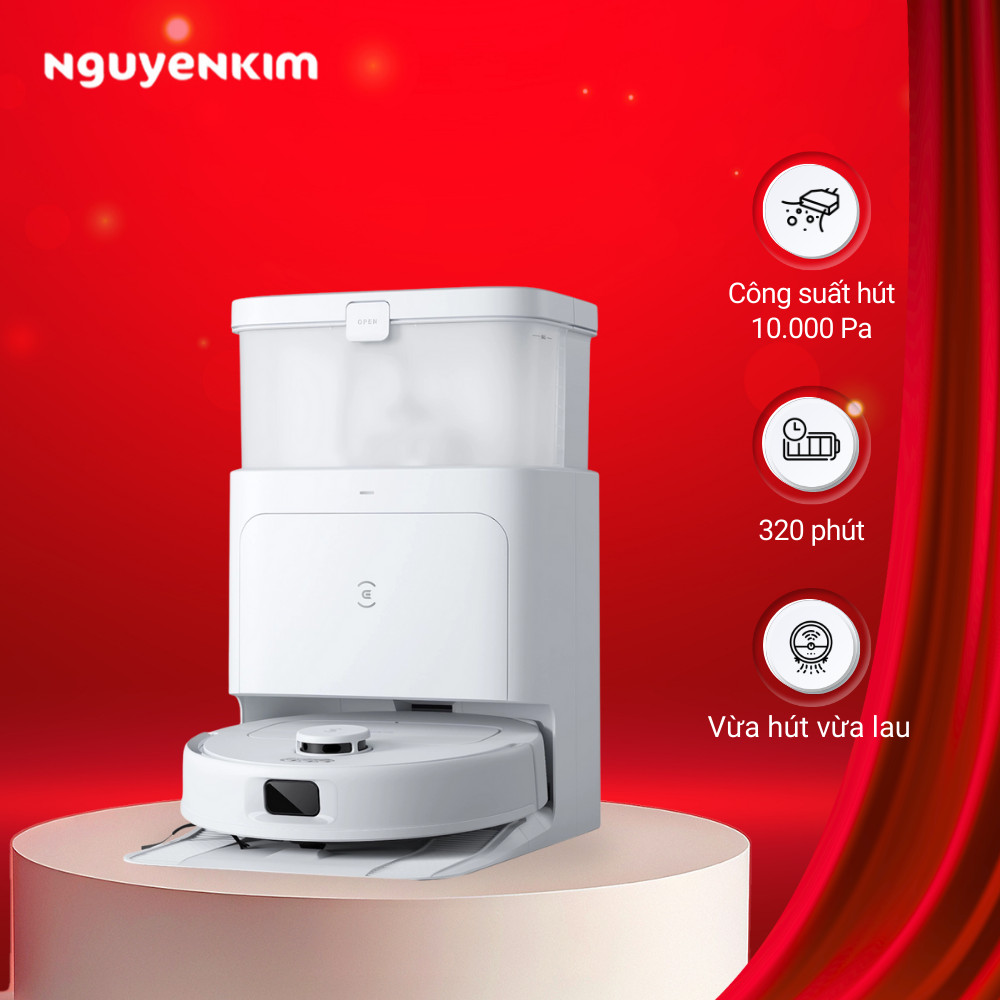 Robot hút bụi lau nhà Ecovacs N30 Pro Omni (Trắng)