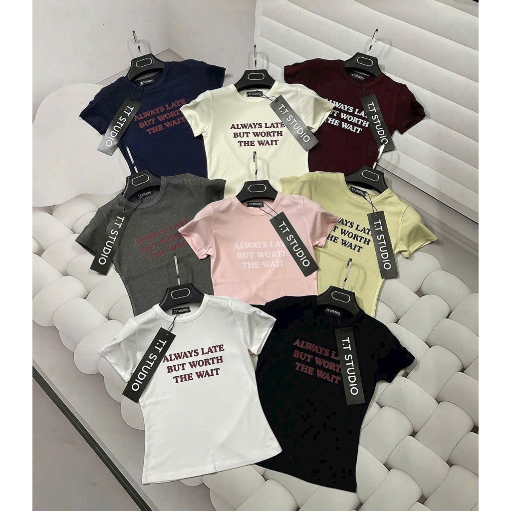 Áo thun nữ baby tee tay hến ( ALWAYS ) chất borip QC co dãn 4c - Thiên An Store