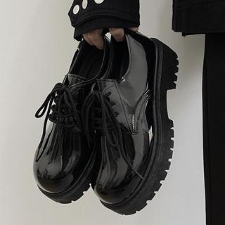 Sản phẩm mới Giày da có sẵn Giày hợp thời trang nam 2026 Mùa xuân đế dày Giày Derby mũi to màu đen Nâng cao tất cả các trận đấu Giày Martin thông thường20260118