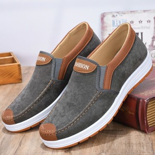 Xuân Thu Cũ Bắc Kinh Giày Vải Chống Mài Mòn Chống Trơn Trượt Giày Vải Nam Slip-On Trung Niên El
