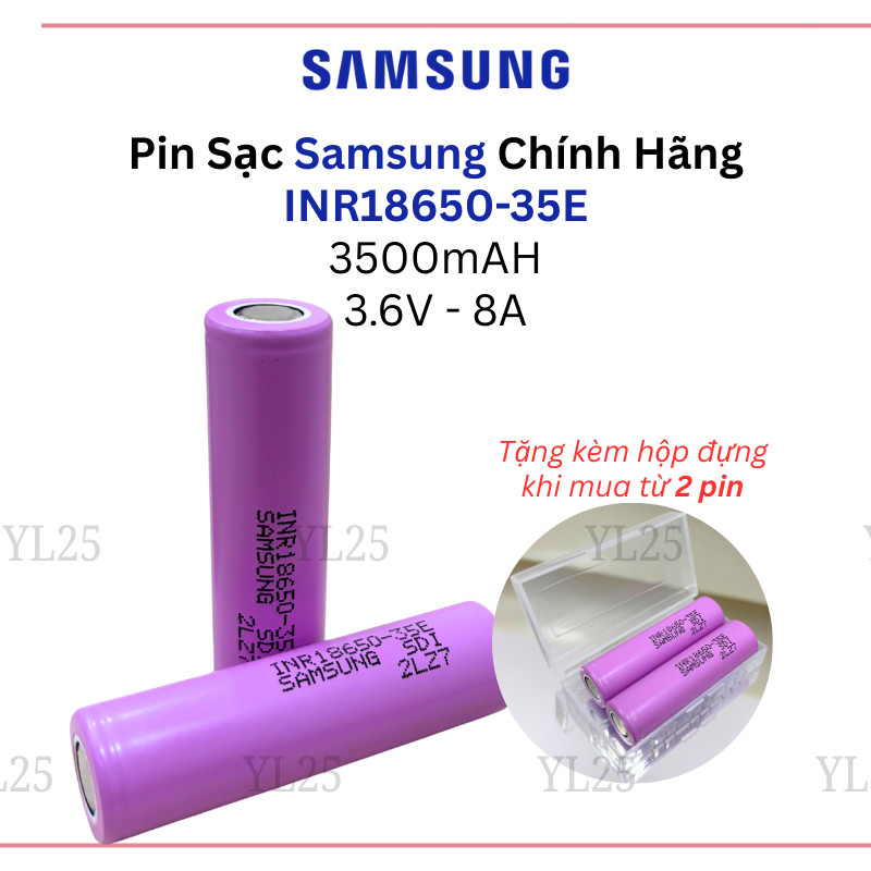[Mới 100%] Pin Samsung 18650-35E Dung Lượng Cao 3500mAh - Sản Xuất tại Hàn Quốc